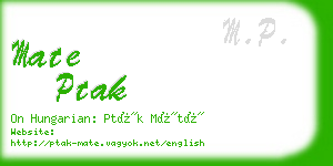 mate ptak business card